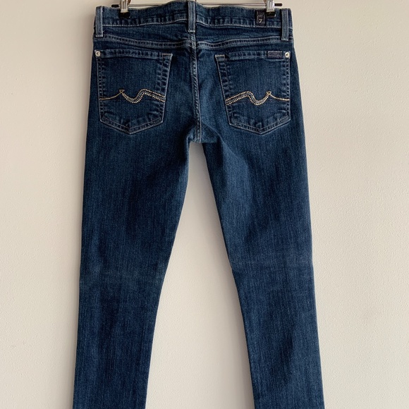 7 FOR ALL MANKIND Skinny Studded Jeans 28 EUC - Picture 2 of 8